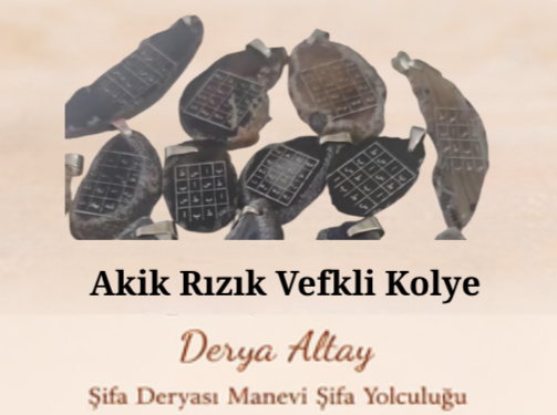 Akik Üzerine Rızık Vefkli Kolye